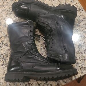 Rocky 10" Side Zipper 2090 Black Leather Jump Boots.  Size 10 Mens